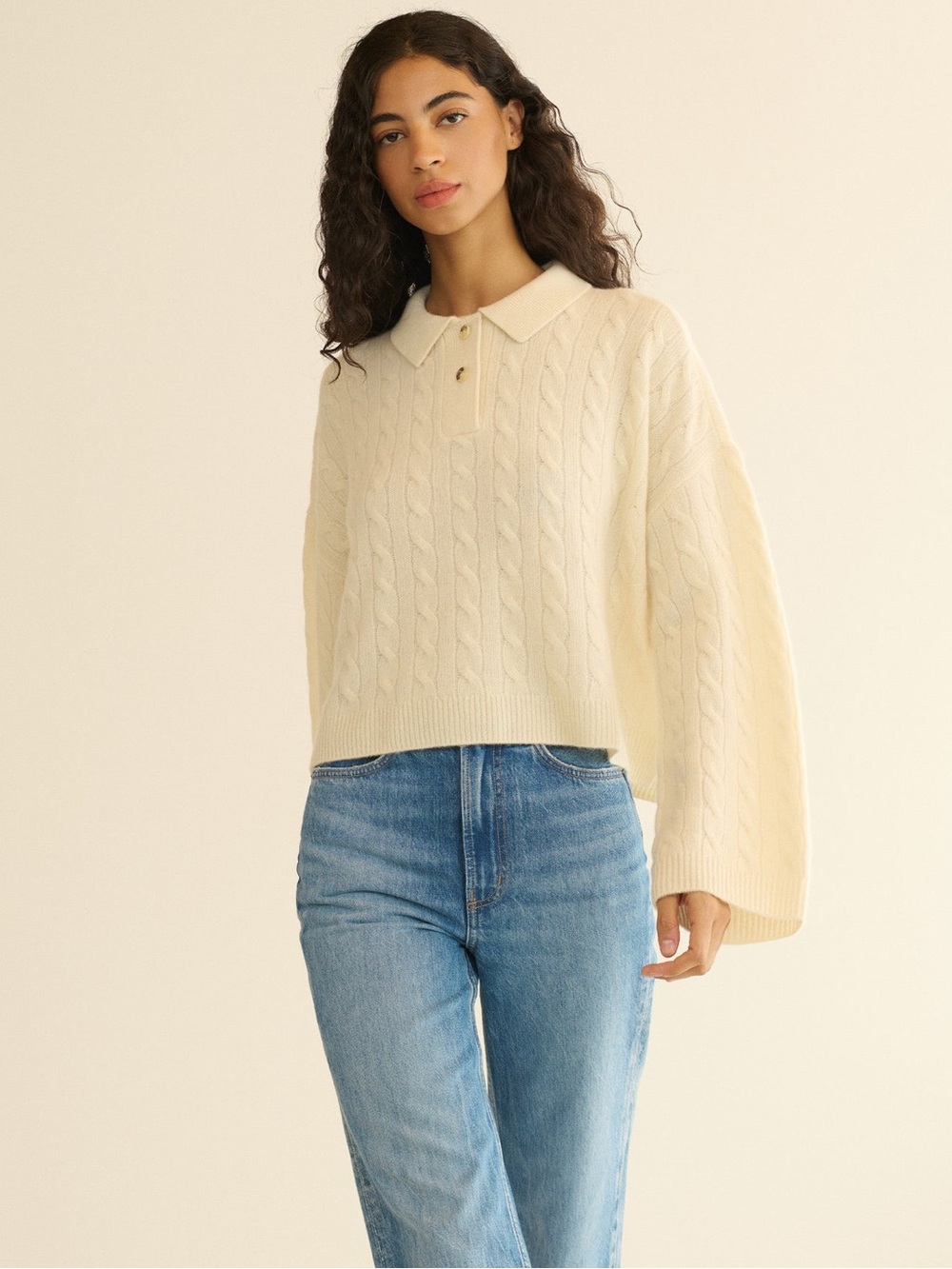 DOEN CAMBRIDGE CASHMERE SWEATER  MAGNOLIA - New With Tags!